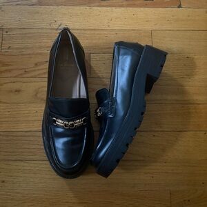 Sam Edelman Black Lugged Sole Loafers Size 8